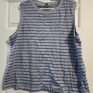 Old Navy Blue Stripe Crew Neck Tank Top Sz XL